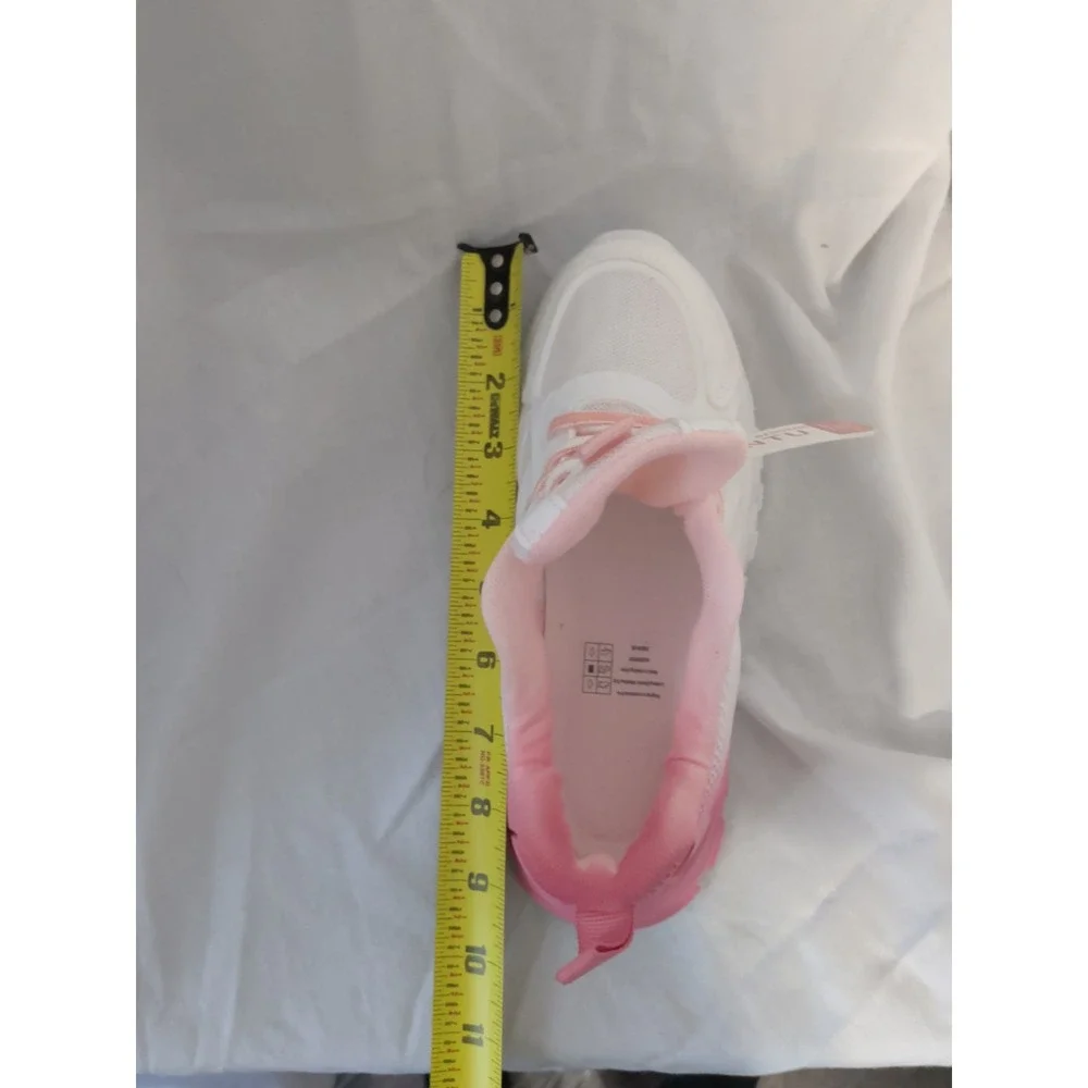 JINTU White Pink Mesh Lace-Up Running Shoes Sneakers Size 37